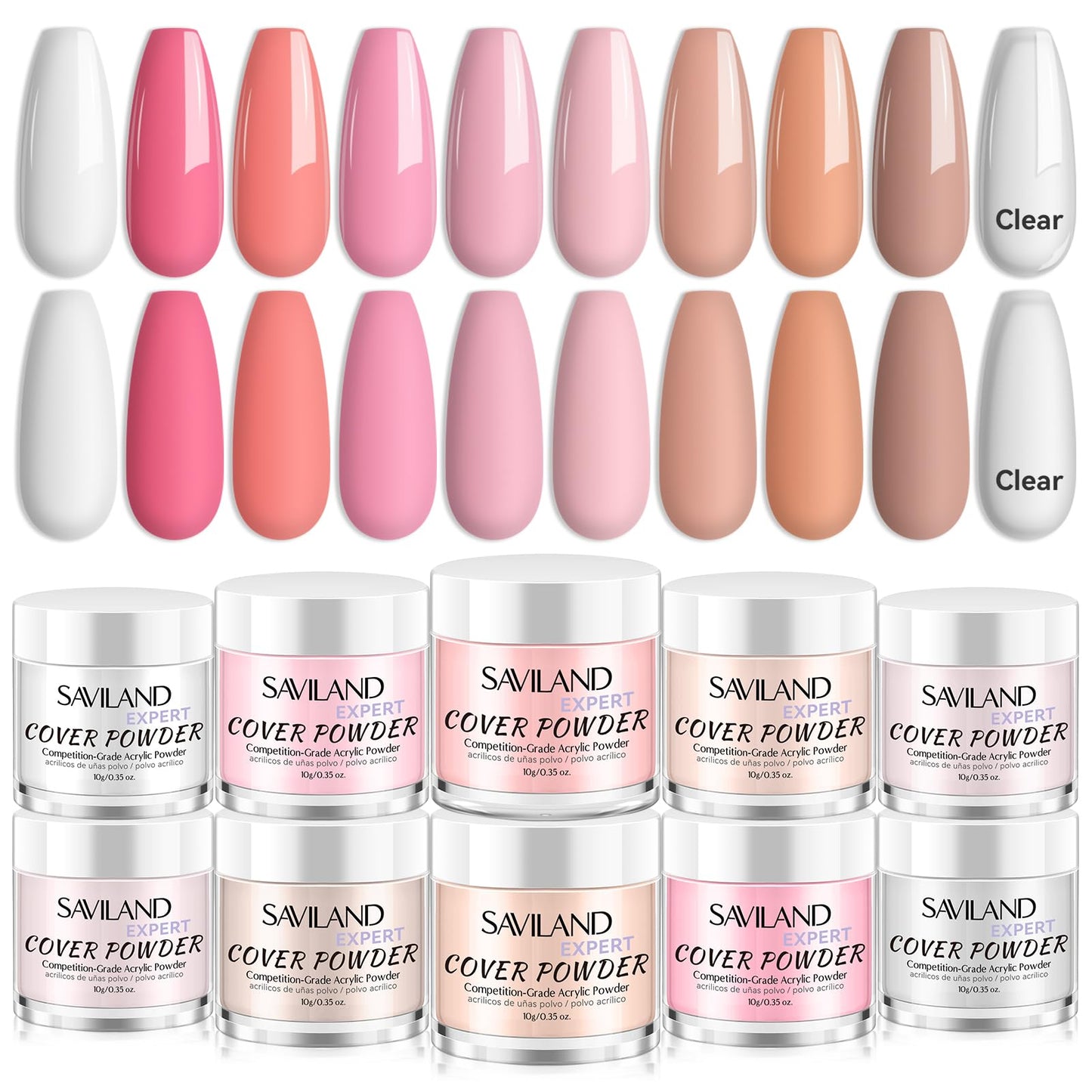 Saviland Acrylic Powder Set 10G (10 Colors)