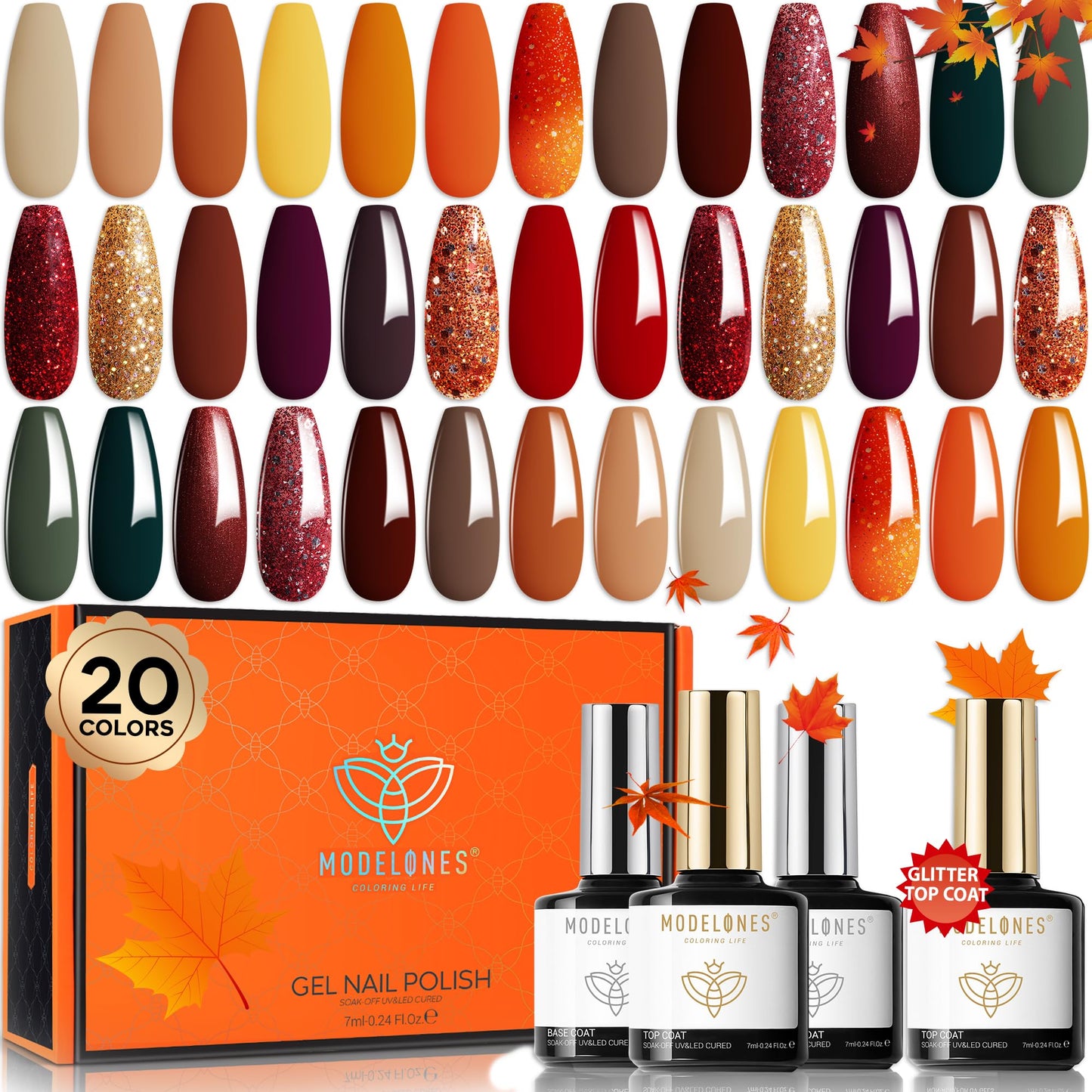 Modelones 20 Colors Gel Nail Polish Kit