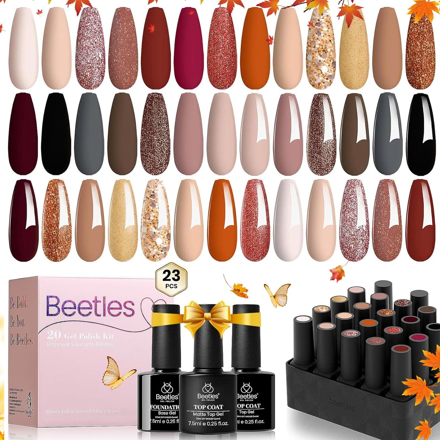 Beetles 23Pcs Gel Nail Polish Kit, (20 Colors)