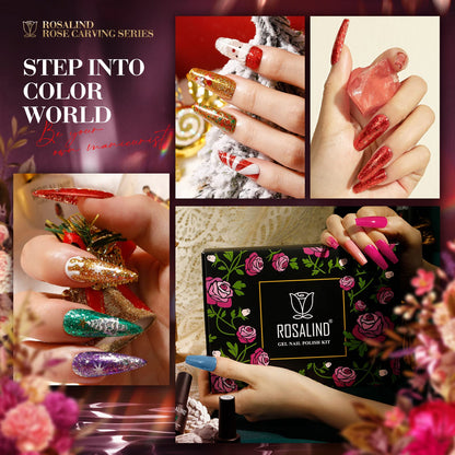 ROSALIND Glitter Gel Nail Polish Set (8PCS)