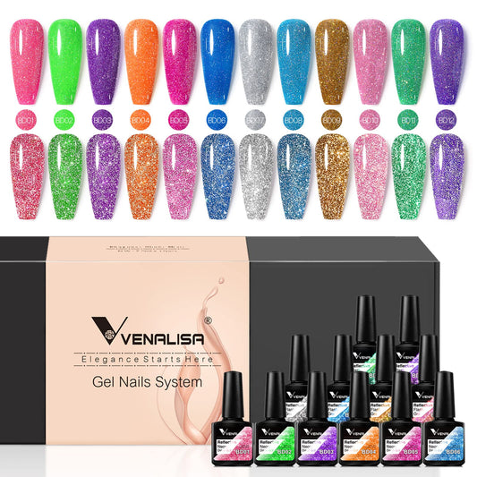 VENALISA Gel Nail Polish Set (12 Colors) (7.5ML)
