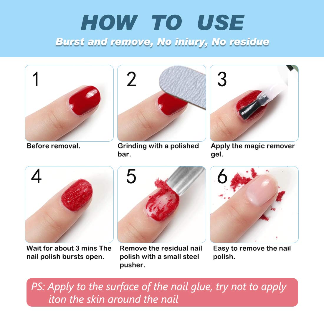 Gel Nail Polish Remover (2 Packs)
