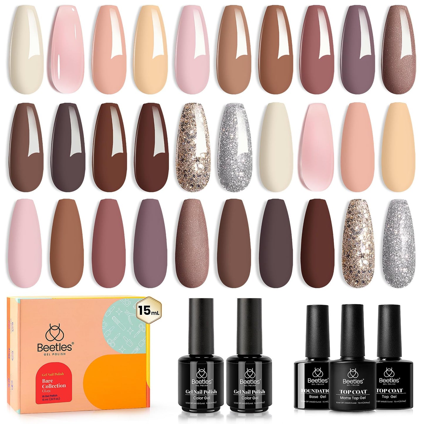 Gel Nail Polish Set (16 PCS) (15ml)
